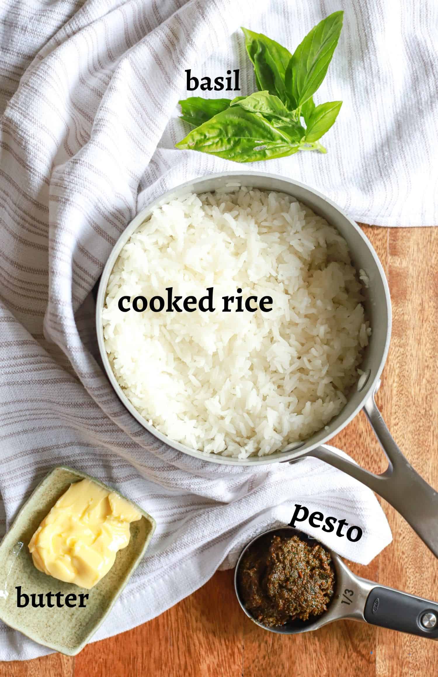 pesto rice labeled ingredients