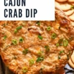 Labeled pin for hot cajun crab dip.